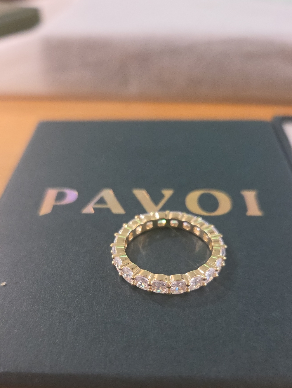 Pavoi 14k Yellow Goldplated Eternity Cubic Zirconia Band Sz 7